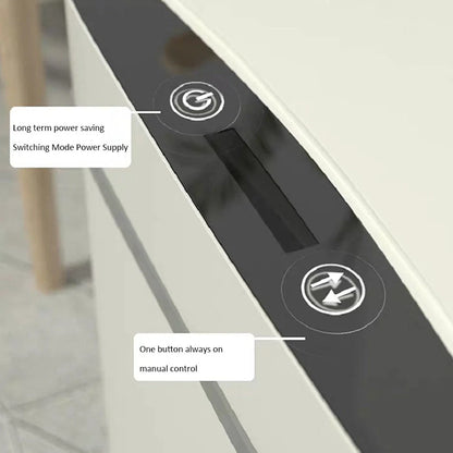 Automatic Induction Flip Trash Can with smart sensor and white finish