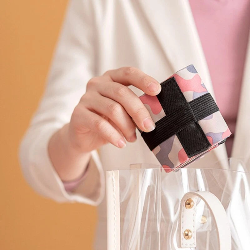 Large capacity foldable nylon shopping bag in various colors and patterns