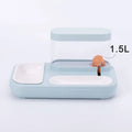 Automatic pet cat feeder water dispenser with double bowl design, 1500ml capacity, in Snow Mountain White colour