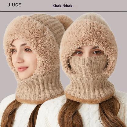 High elastic acrylic knitted winter set for women in various colours