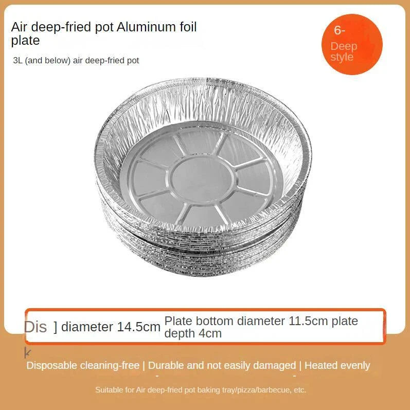 Premium disposable aluminum foil liners in various sizes, ideal for air fryers, ovens, and other cookware