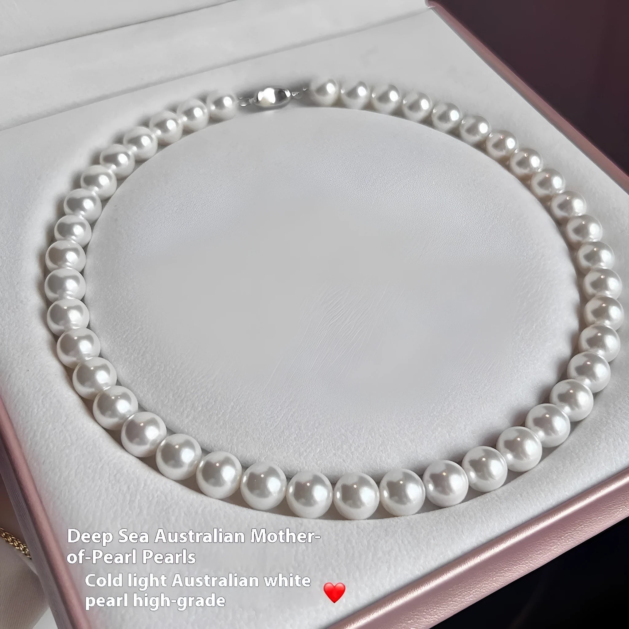 925 silver ingot buckle necklace with white shell pearls on unisex clavicle chain, 45cm length.