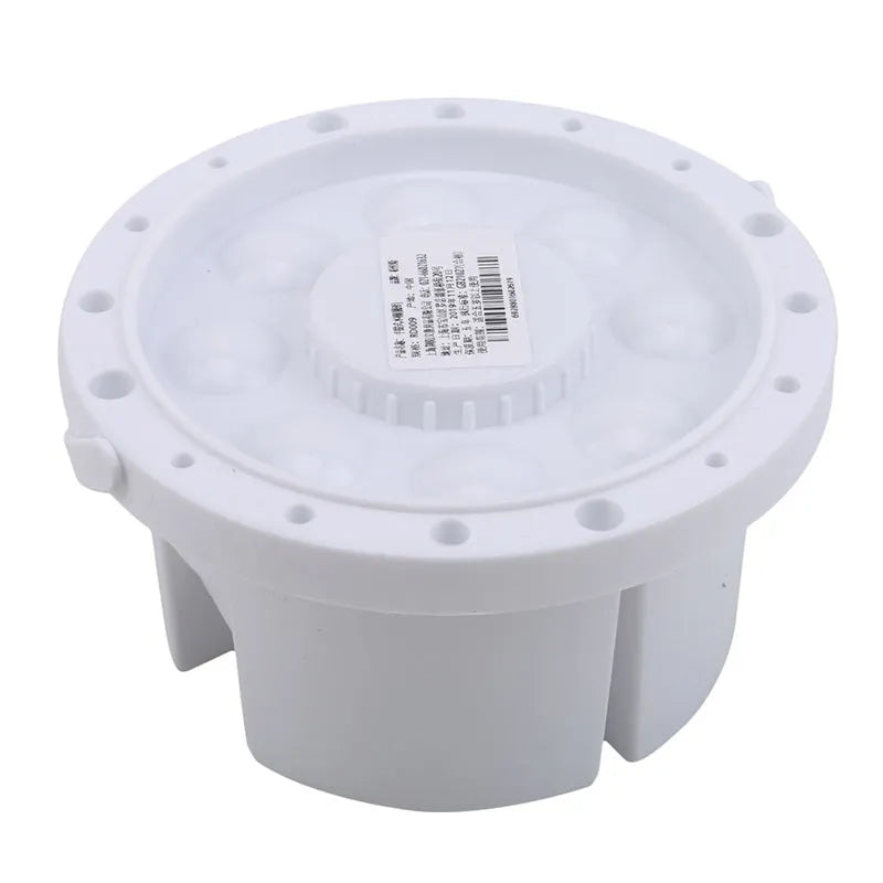 White plastic portable brush holder for painting, shown with approximate 16.5 cm diameter.