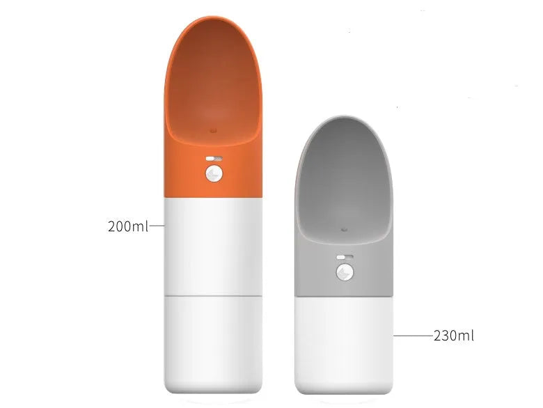 White Moestar rocket-shaped pet drinking cup with grey accents and 270ml capacity