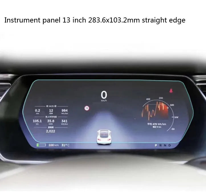 Dashboard Screen Protector for Tesla Model X and Model S 13 Inch 283.6x103.2mm Straight Edge Nano-Layer Fingerprint Oil Layer Oleophobic High Transparency 4 Hours Tempering Touch Responsive Explosion-Proof Crack Special Colloid