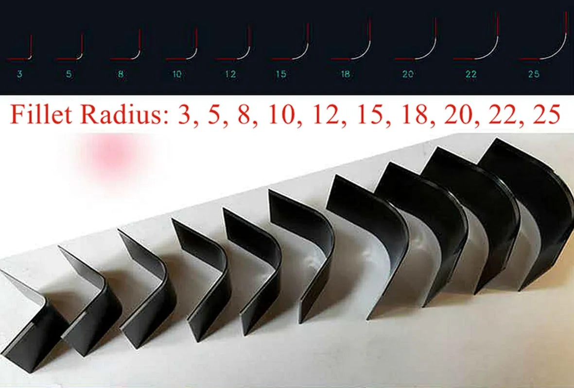 Steel leather die cutting knife die for curved fillet belt cuts with sizes from 2mm to 18mm.