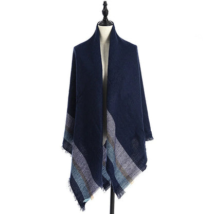 Women's double-sided Qicaigei scarf shawl in imitation cashmere, 140x140cm