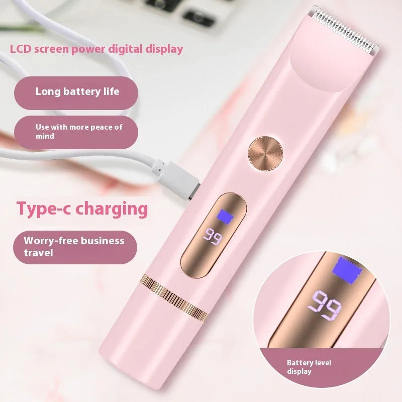 Double-headed electric lady shaver for armpit and whole body with dual motor and IPX6 waterproof, purple display model