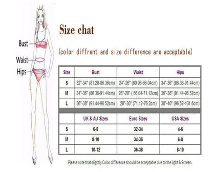 Women's split bikini with deep V-neck in nylon fabric, available in 18 colours with Asian sizing