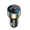 Aluminium alloy car charger with digital display and USB output in black finish