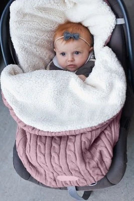 Cozy winter baby stroller sleeping bag with soft, plush lamb cashmere lining and premium cotton wool filling for superior insulation