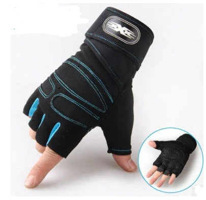 Breathable half finger cycling gloves with adjustable wrist support and anti-slip grip