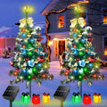 Solar Christmas tree LED decorative light with stainless steel frame and IP66 rating for outdoor garden use
