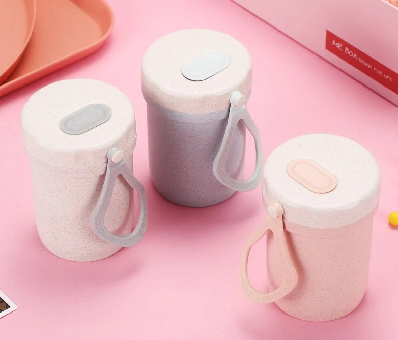 Eco-friendly wheat straw microwave lunch box with flexible lock seal