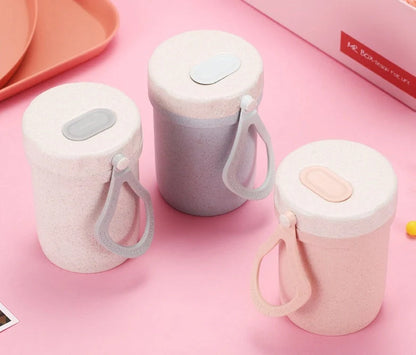 Eco-friendly wheat straw microwave lunch box with flexible lock seal