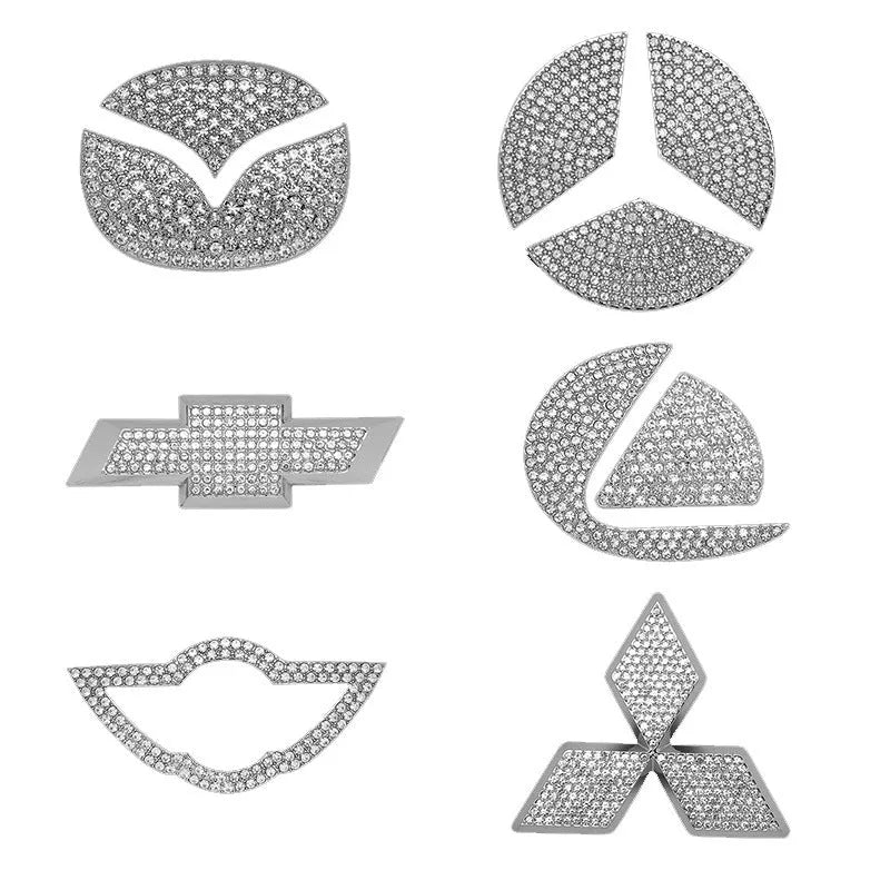 Zinc alloy diamond decorative sticker for Toyota car steering wheel with metallic finish