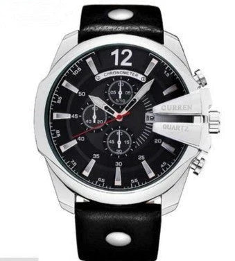 Fashionable large-dial men's watch with three subdials, showcasing a sophisticated and functional design