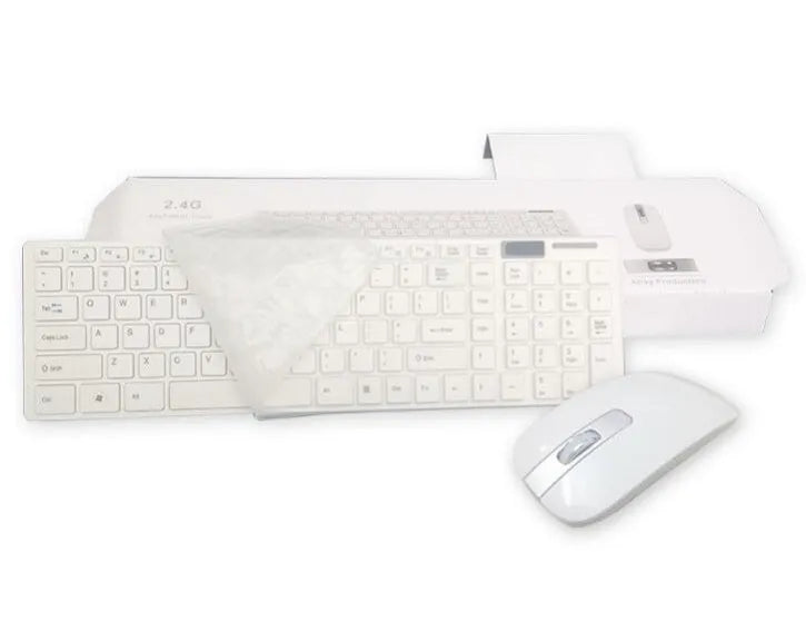 HK-06 wireless keyboard and mouse set, black, with shared USB receiver, 2.4GHz, 10m range, chocolate mute keys