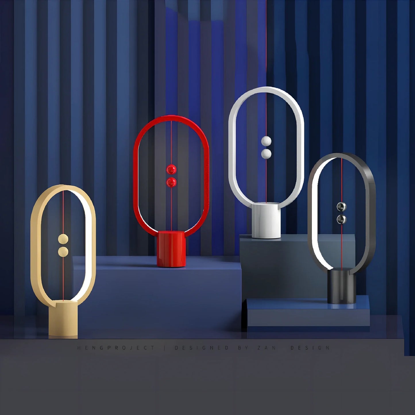 Magnetic bedside night light with ball activation system and adjustable brightness settings