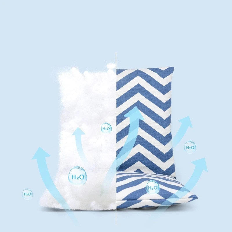 Infant hanging chair with folding canvas swing in blue and white waves