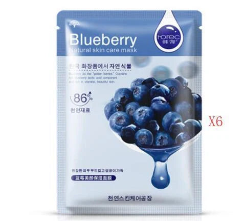 Aloe vera sheet mask on face showing 30g serum content and pre-cut eye and mouth openings