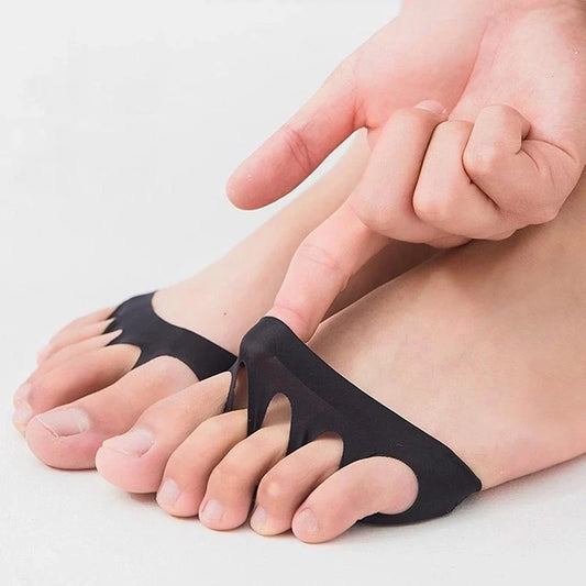 Invisible five finger socks with forefoot cushion pads for foot pain relief