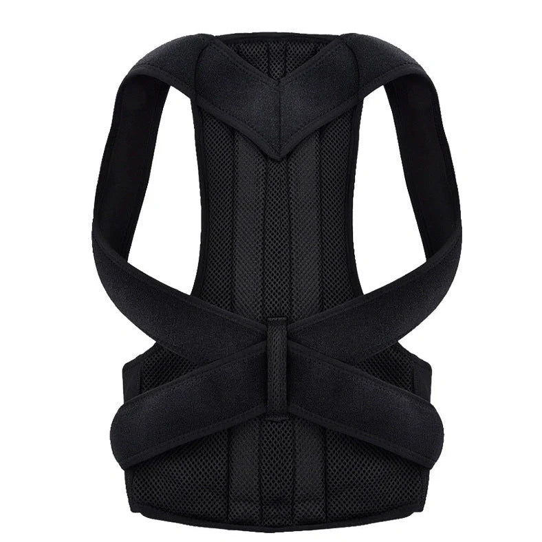 Anti-humpback posture correction belt with adjustable shoulder straps and wide waistband for spinal support