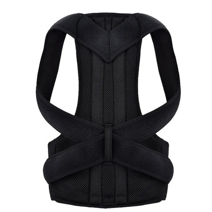 Anti-humpback posture correction belt with adjustable shoulder straps and wide waistband for spinal support