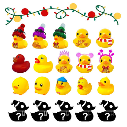 24 Days Countdown Christmas Advent Calendar Set with Funny Ducks Bath Toy for Kids