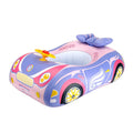 Pink inflatable swimming ring with cartoon sports car design for children's swimming