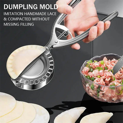 Stainless steel dumpling maker with easy-to-use design for creating perfect, sealed dumplings and filled pastries at home