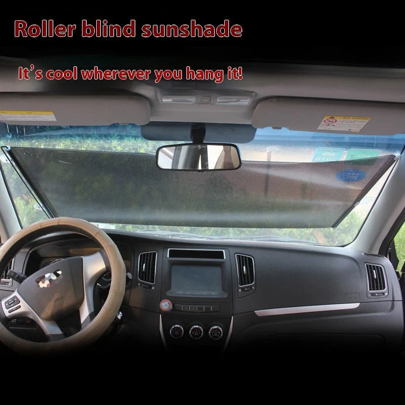 Punch-free window sun protection shutter in black dots and silver laser options, sizes from 40x60cm to 58x125cm