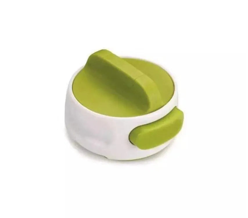 Stainless steel bottle opener with lever mechanism in green colour