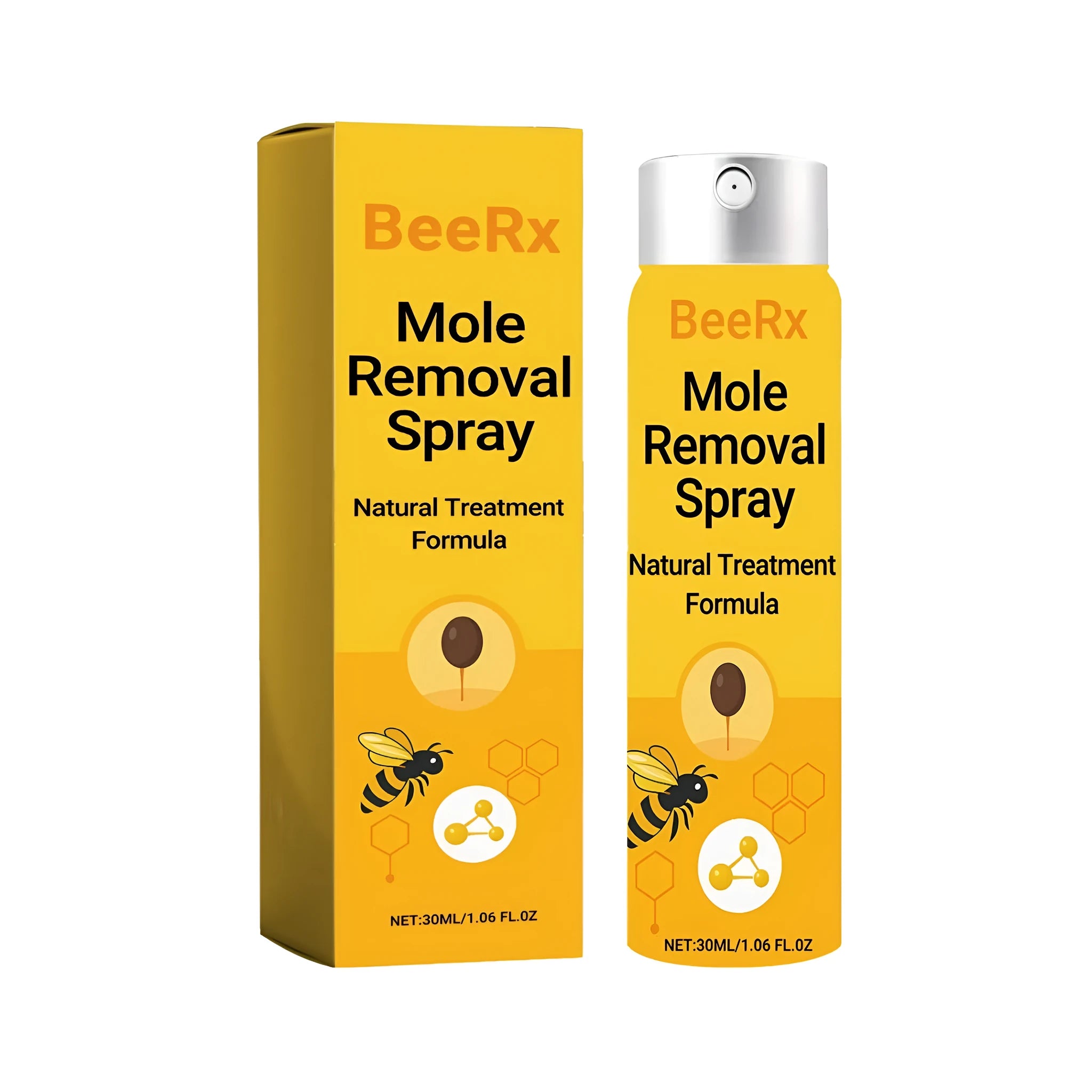 30ml mole removal spray bottle with active ingredients panthenol hyaluronic acid and bee venom for topical home treatment