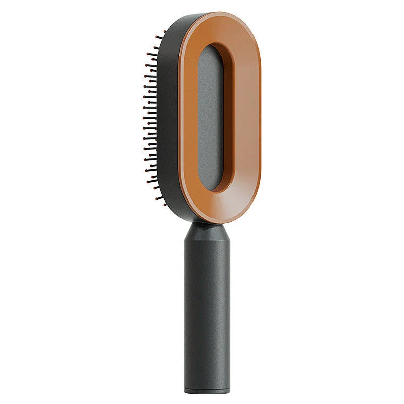 3D Air Cushion Hair Brush in elegant white, showcasing wide comb teeth and ergonomic handle