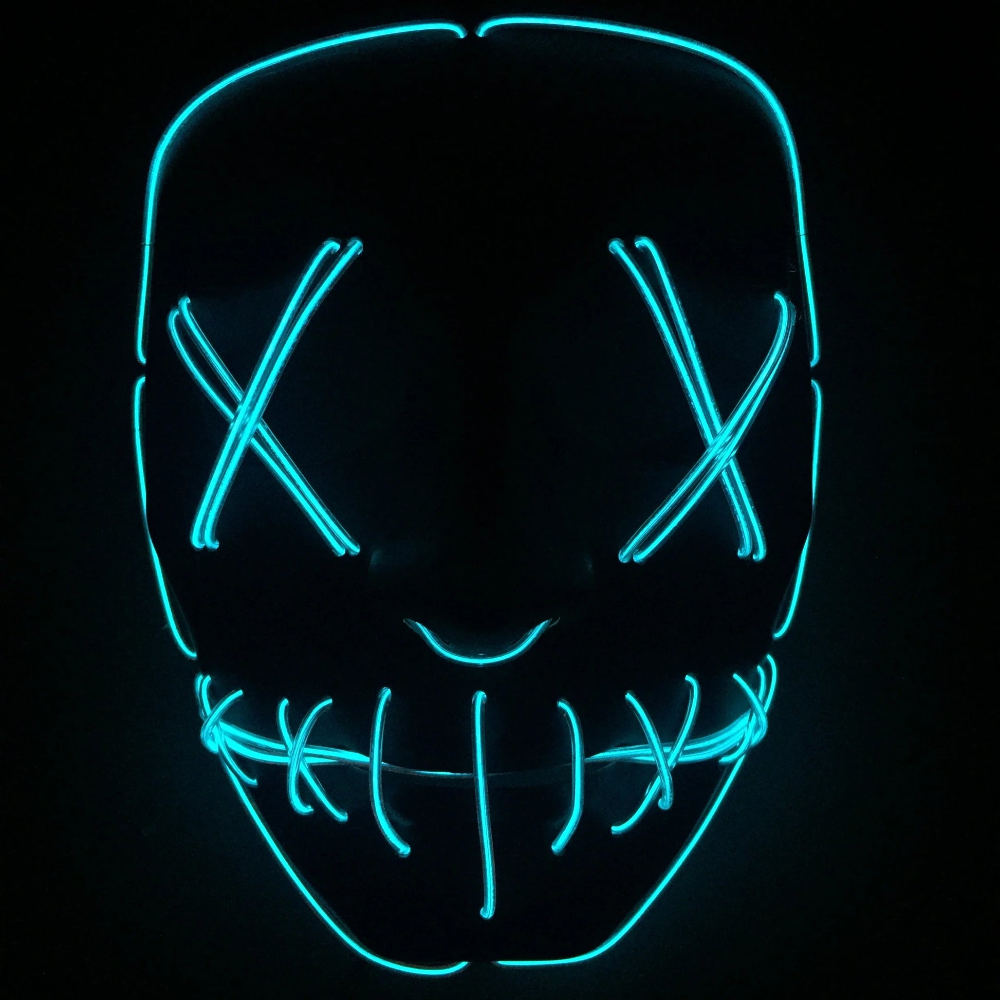 Halloween LED Glowing Full Face Mask with adjustable light modes and voice control feature