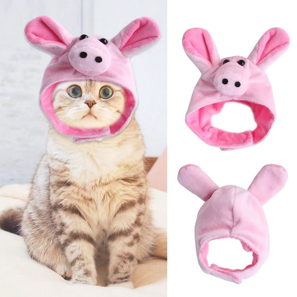Cartoon-style cloth hat for cats in various designs, perfect for warmth and style