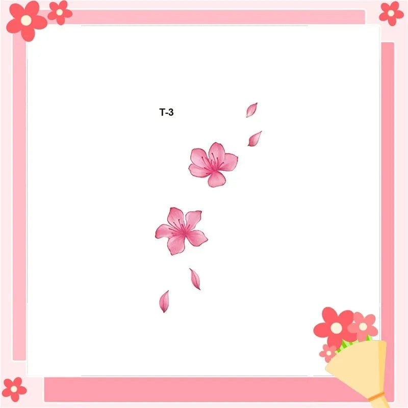 Bare collarbone flower tattoo sticker with four patterns A B C D size 9.6x5.8cm