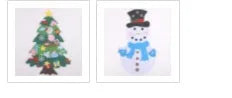 DIY multi-layer 3D felt Christmas tree with 32 decorations including snowflakes, Santa Claus and a snowman, expanded to 98x70 cm