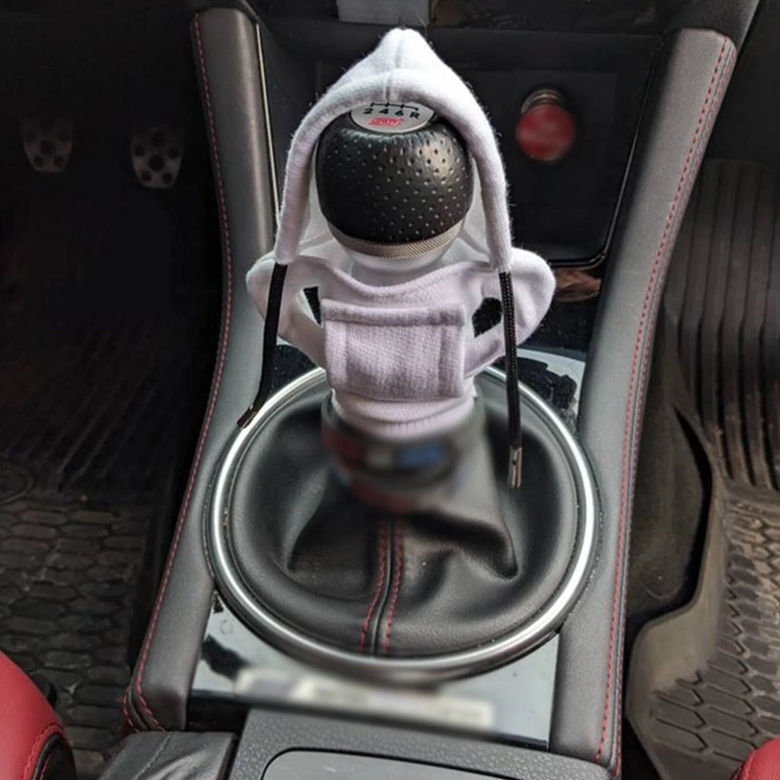 Universal gear knob cover hoodie in pure cotton for car interior personalisation