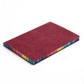 A5 PU leather cover notebook with rainbow side edge, 140x204mm, 96 sheets, lock line binding