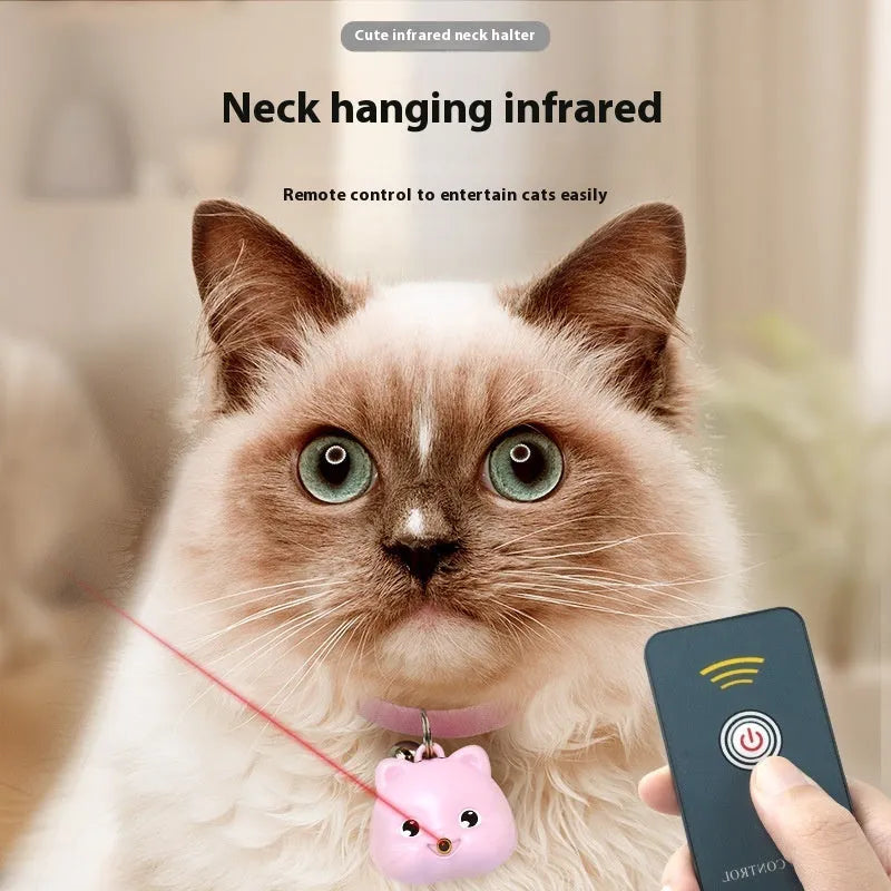 Rechargeable remote control cat collar with infrared halter in pink or blue colour options