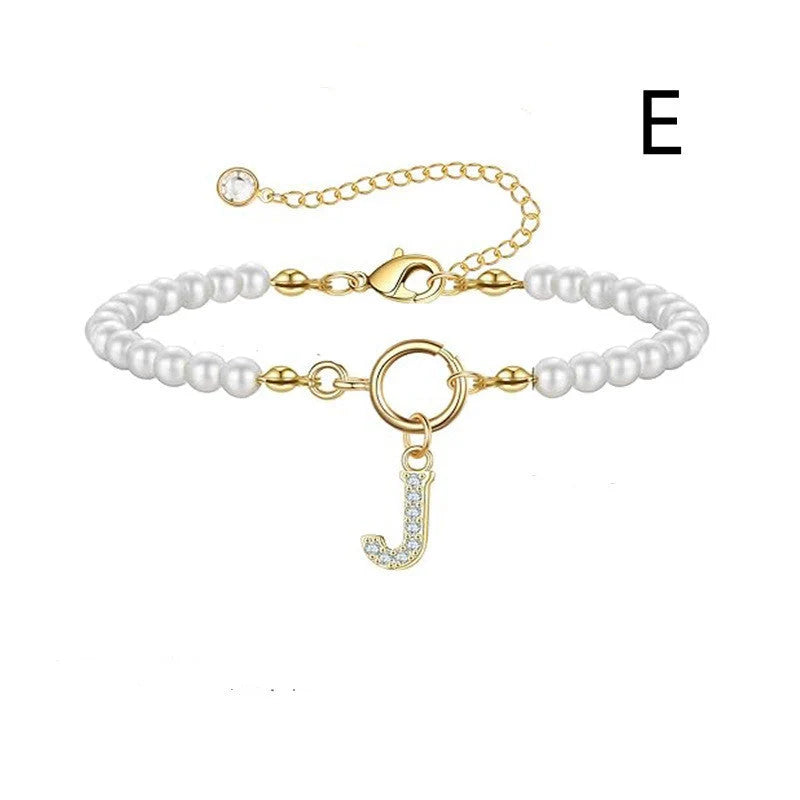 2024 personalised initial pearl bracelet for women with toggle clasp