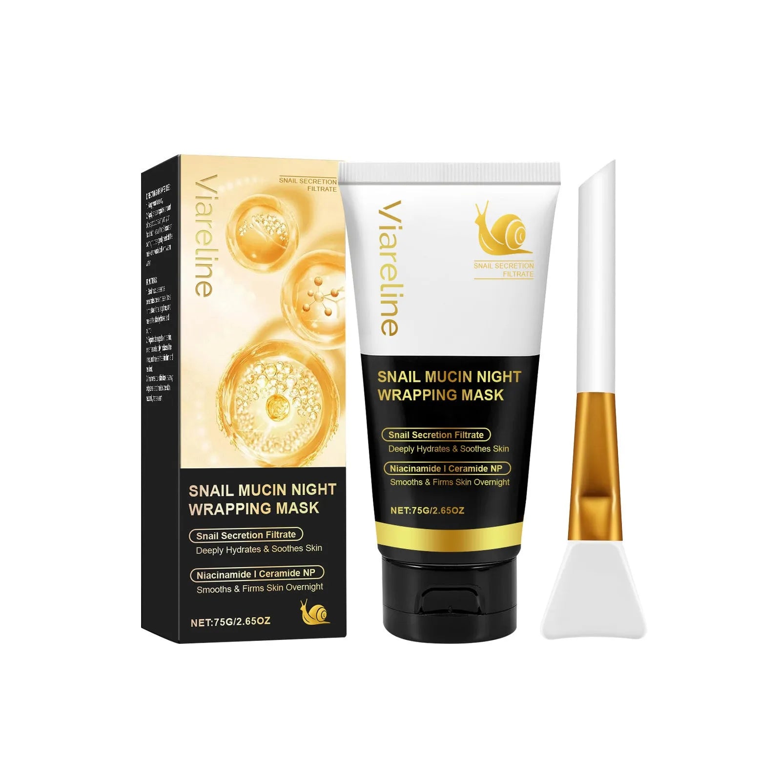 Turmeric sleep mask and brush set in 4.6cm container with 120g mask