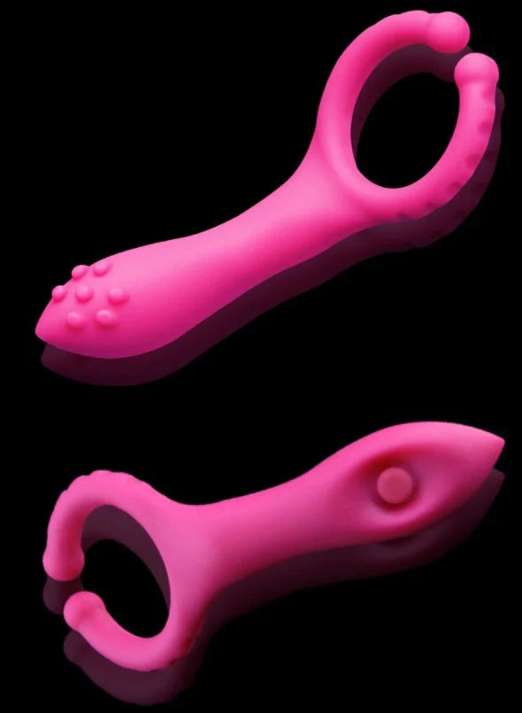 Electric G-point silicone vibrator with adjustable settings in rose red