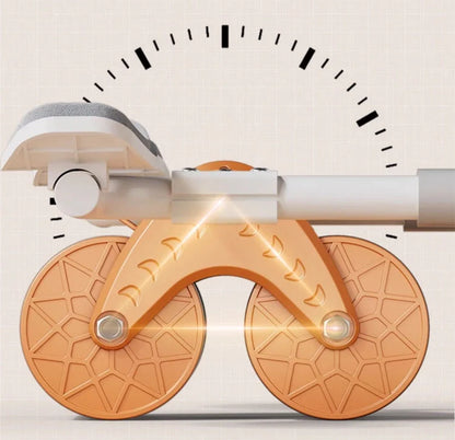 2-in-1 Exercise Belly Wheel in vibrant colours with kneeling mat for indoor fitness