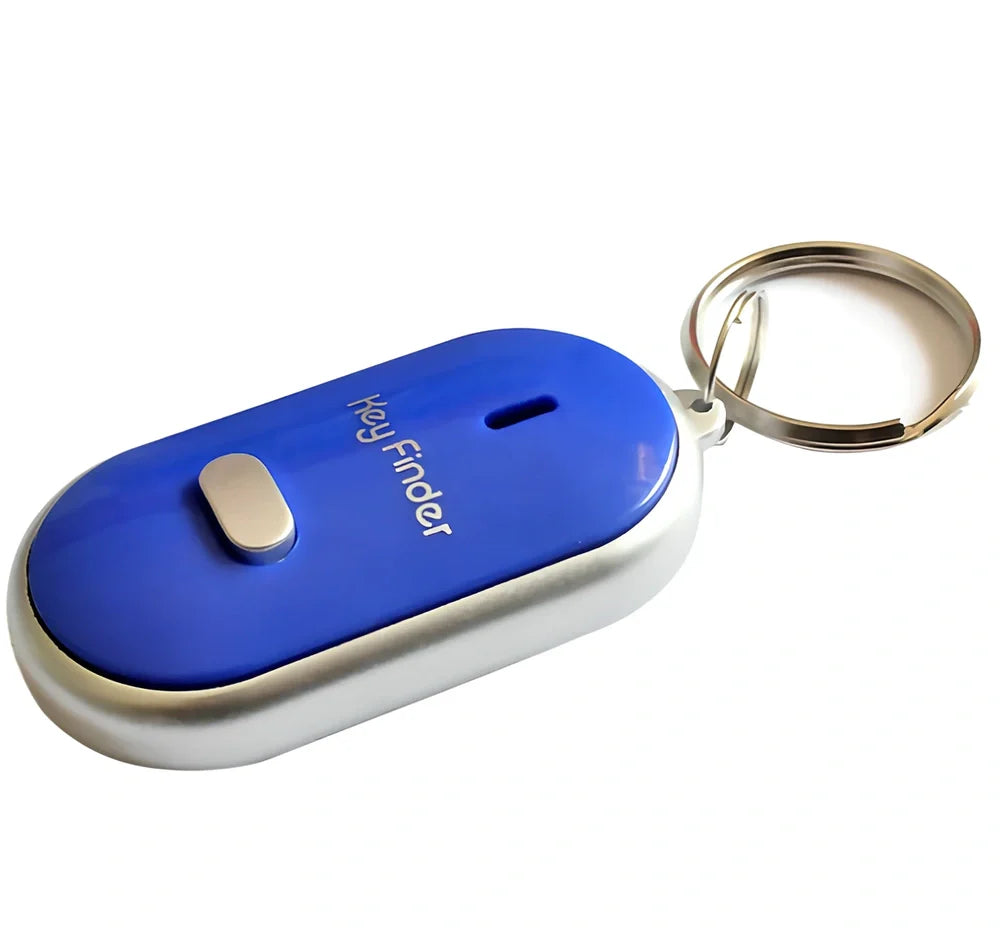 Black whistle key finder device, 5.5 cm size, ABS build for 8-10m lost key detection