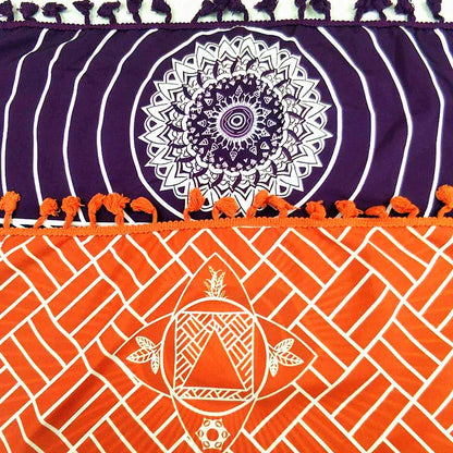 Bohemia India mandala pattern blanket with four-way stretch polyester measuring 150x150cm