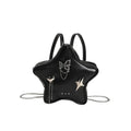 Black street trend chain backpack with metal butterfly love pendant and three-dimensional pockets