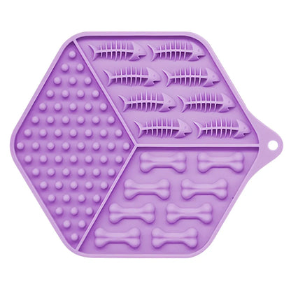 17.5cm blue silicone puppy lick pad with textured surface for slow feeding, temperature resistant -40 to 240°C